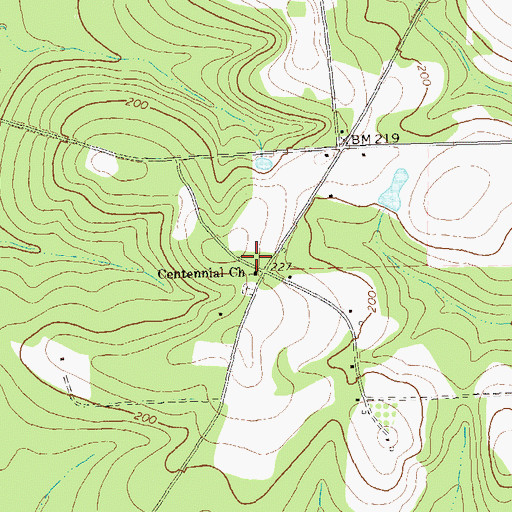 Topographic Map of Centennial School (historical), GA