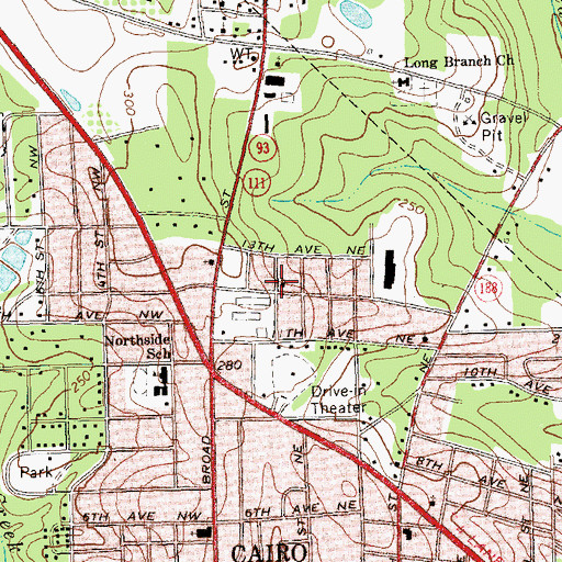 Topographic Map of Church of Christ, GA