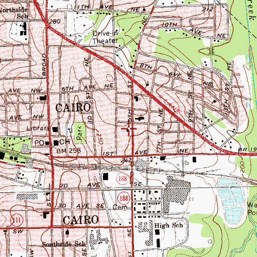 Topographic Map of Church of the Nazarene, GA