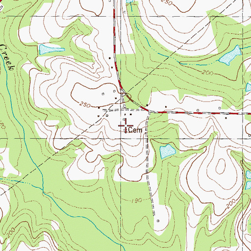 Topographic Map of Elkins Cemetery, GA