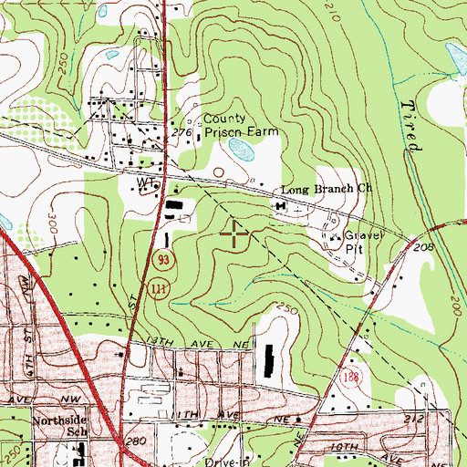 Topographic Map of Grady County Jail, GA