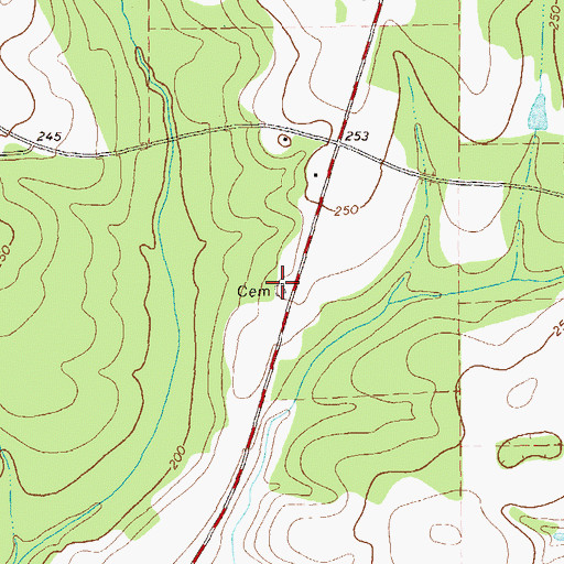 Topographic Map of Harrison Cemetery, GA