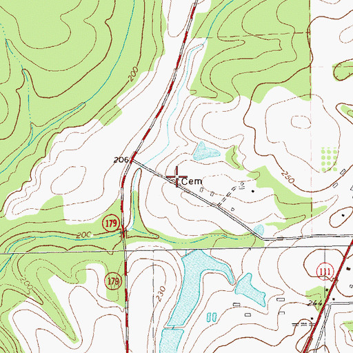 Topographic Map of Herring Cemetery, GA