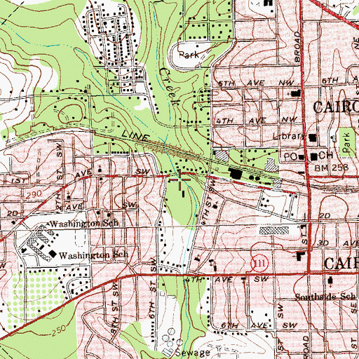 Topographic Map of Holder Park, GA