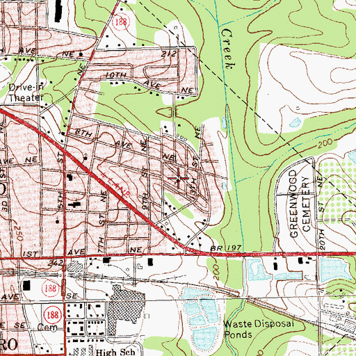 Topographic Map of Memorial Baptist Church, GA