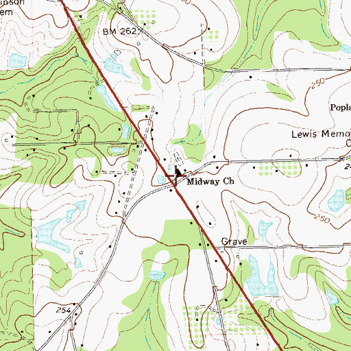 Topographic Map of Midway, GA