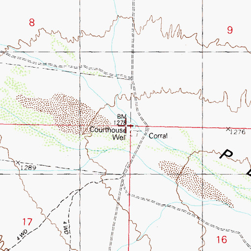 Topographic Map of Courthouse Well, AZ