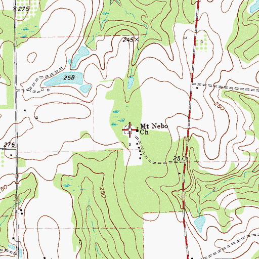 Topographic Map of Mount Nebo Cemetery, GA