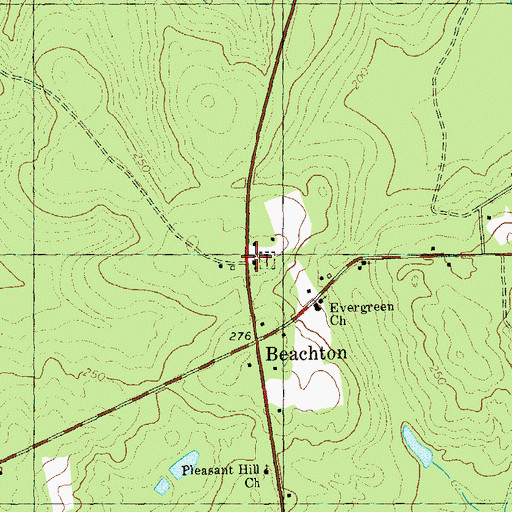 Topographic Map of New Ochlocknee Baptist Church, GA