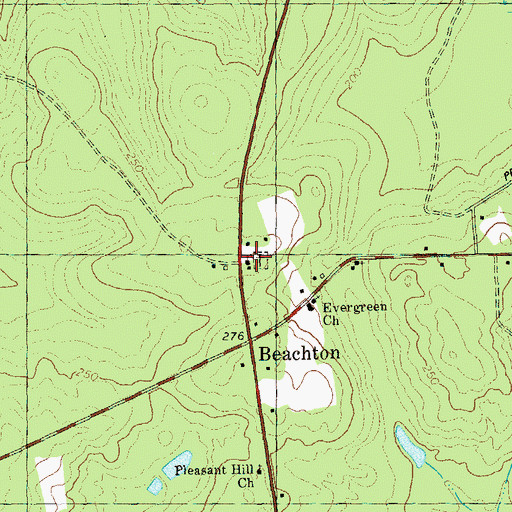 Topographic Map of New Ochlocknee Cemetery, GA
