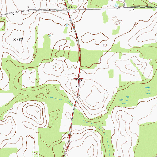 Topographic Map of Pawnee, GA