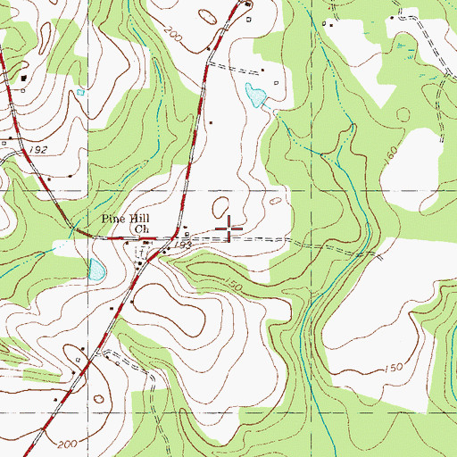 Topographic Map of Pine Hill, GA