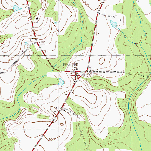 Topographic Map of Pine Hill Assembly of God Church, GA