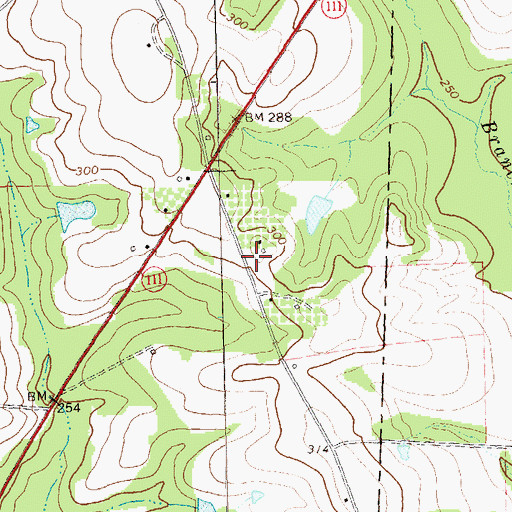 Topographic Map of Pine Hill School (historical), GA
