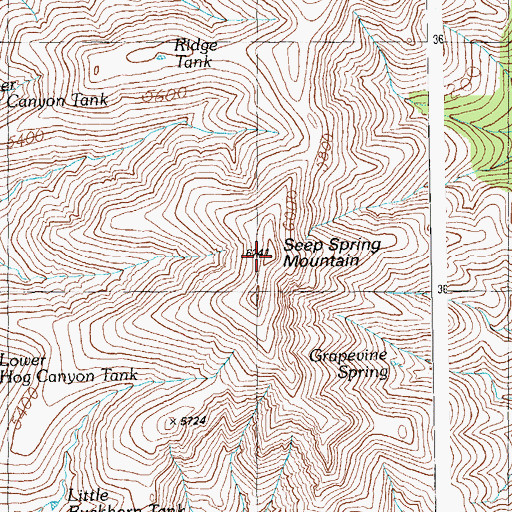 Topographic Map of Seep Spring Mountain, AZ
