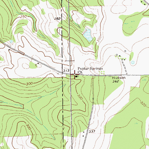 Topographic Map of Poplar Springs Cemetery, GA