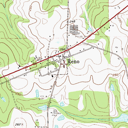 Topographic Map of Reno Baptist Church, GA