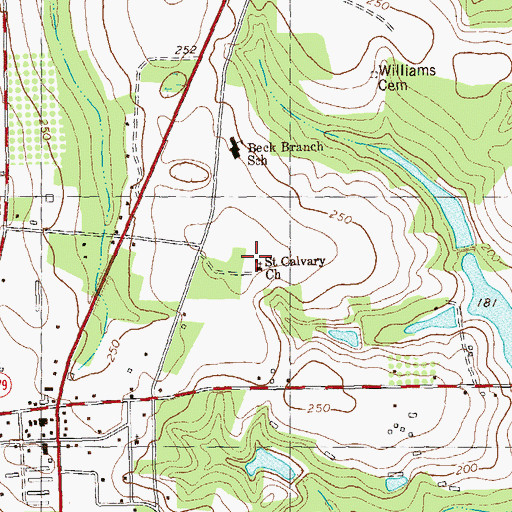 Topographic Map of Saint Calvary Church, GA