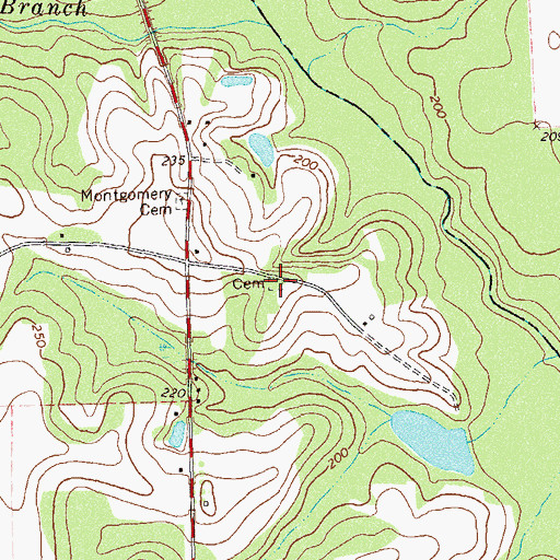 Topographic Map of Singletary Cemetery, GA