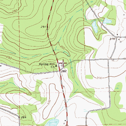 Topographic Map of Springhill Cemetery, GA