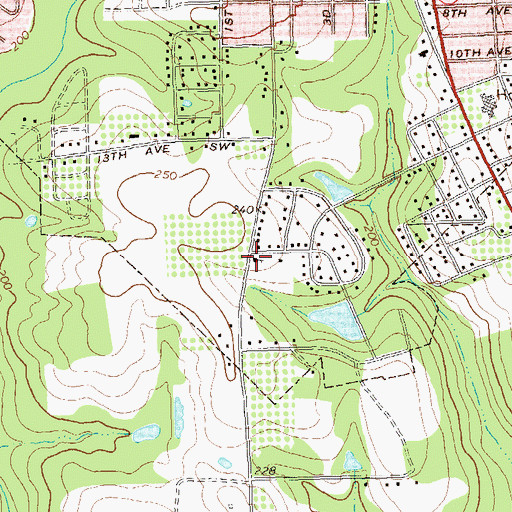 Topographic Map of Victory Baptist Church, GA