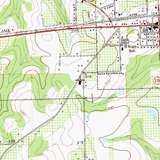 Topographic Map of Whigham School, GA