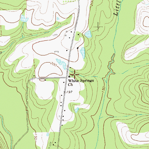 Topographic Map of White Springs Cemetery, GA