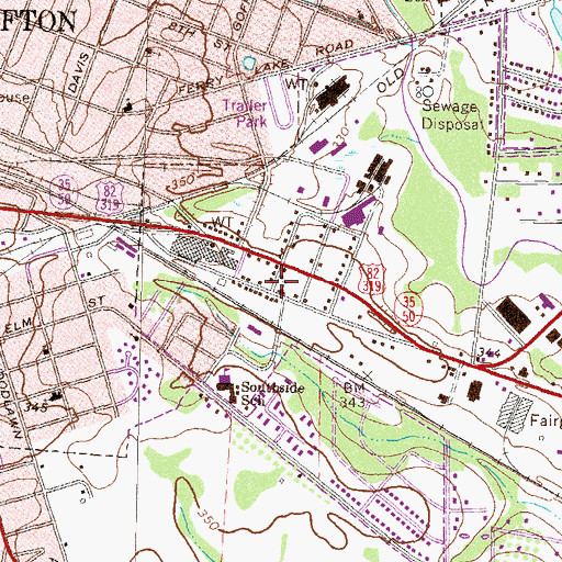 Topographic Map of Bessie Tift Chapel Baptist Church, GA