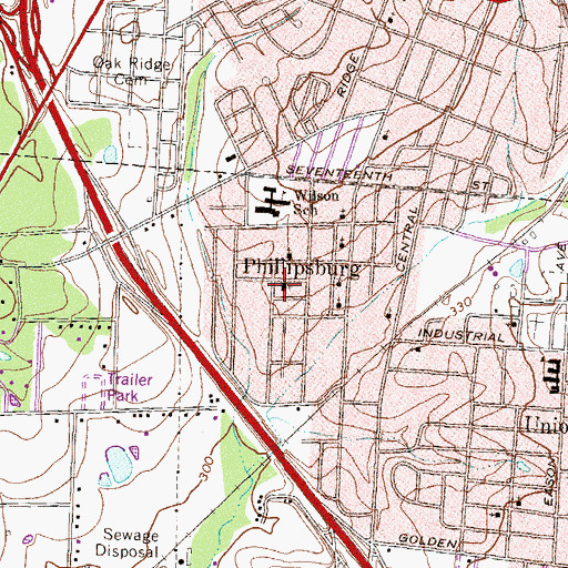 Topographic Map of Beulah Hill Baptist Church, GA