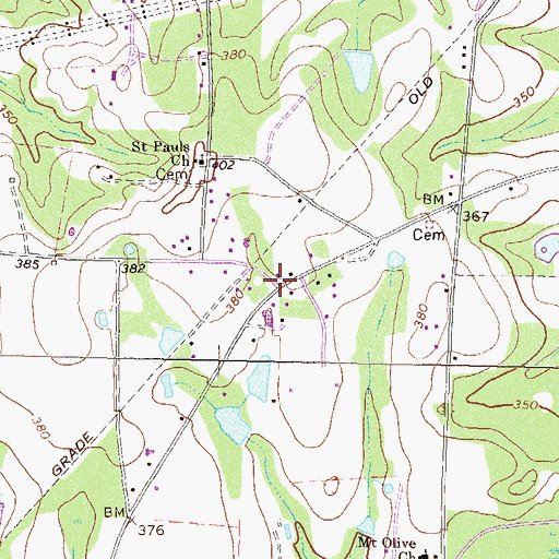 Topographic Map of Brighton, GA