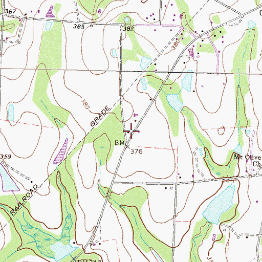 Topographic Map of Brighton Church, GA