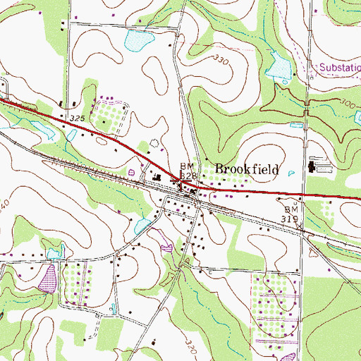 Topographic Map of Brookfield Methodist Church, GA