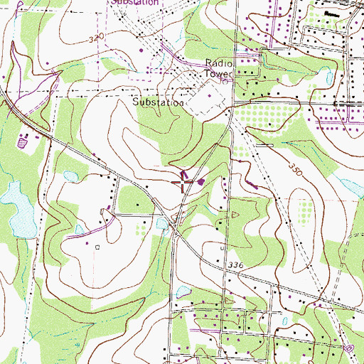 Topographic Map of Calvary Church, GA