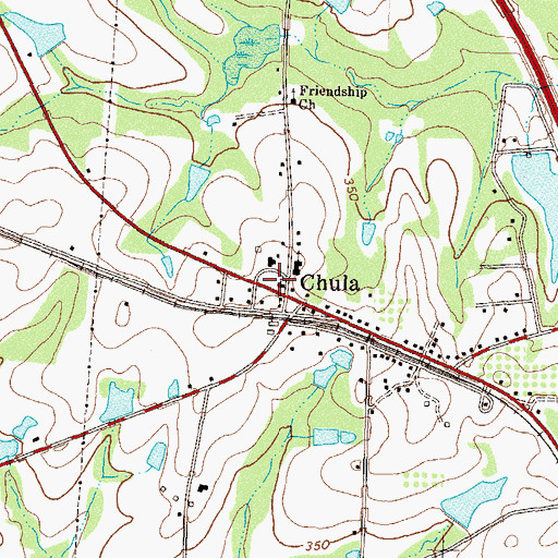 Topographic Map of Chula Methodist Church, GA