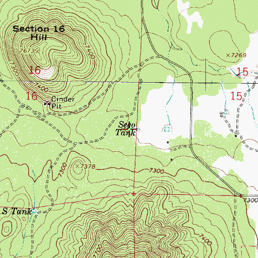 Topographic Map of Sego Tank, AZ
