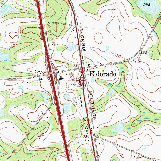Topographic Map of Eldorado Church, GA