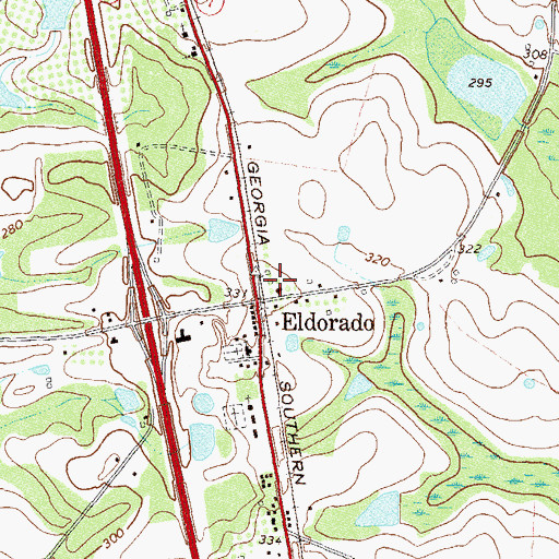 Topographic Map of Eldorado Consolidated School (historical), GA