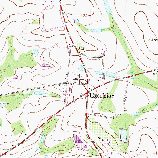 Topographic Map of Excelsior Consolidated School (historical), GA