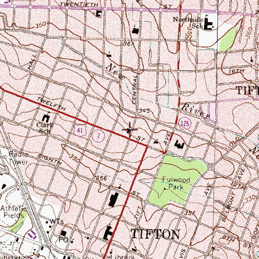 Topographic Map of First Methodist Church, GA