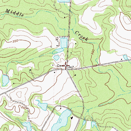 Topographic Map of Fletcher Cemetery, GA