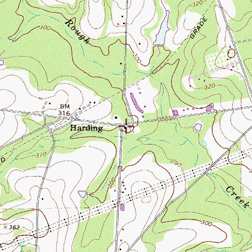 Topographic Map of Harding Church, GA