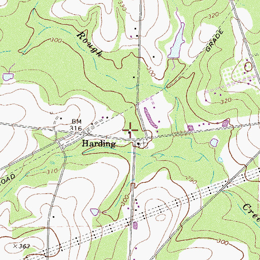 Topographic Map of Harding Consolidated School (historical), GA