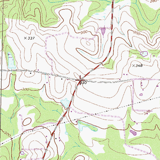 Topographic Map of Hoganville (historical), GA