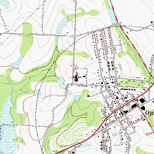 Topographic Map of Omega Elementary School, GA