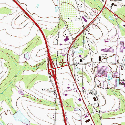 Topographic Map of Pine Hill Shopping Center, GA