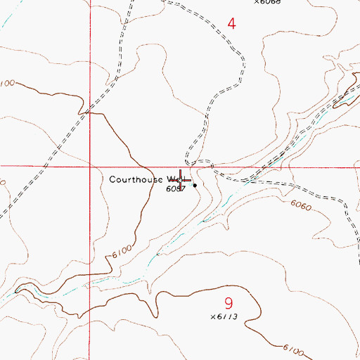 Topographic Map of Courthouse Well, AZ