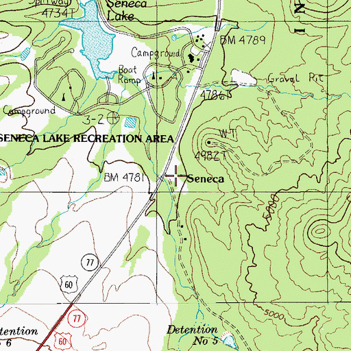 Topographic Map of Seneca, AZ