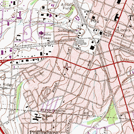 Topographic Map of Second Baptist Church, GA