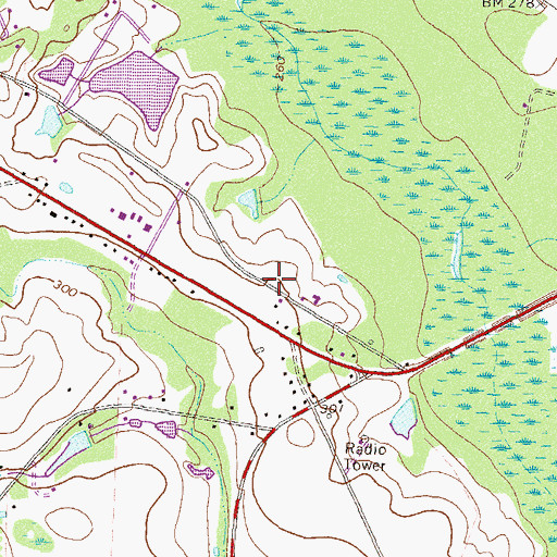 Topographic Map of Spring Hill Church, GA