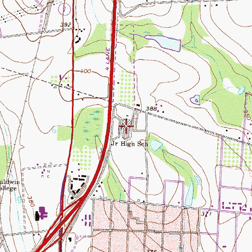 Topographic Map of Tift County Junior High School, GA